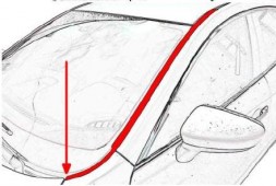 Дефлектор (водосток) лобового стекла Volkswagen Passat СС 2008-2011, 2011- / Jaguar XF 2007-2015